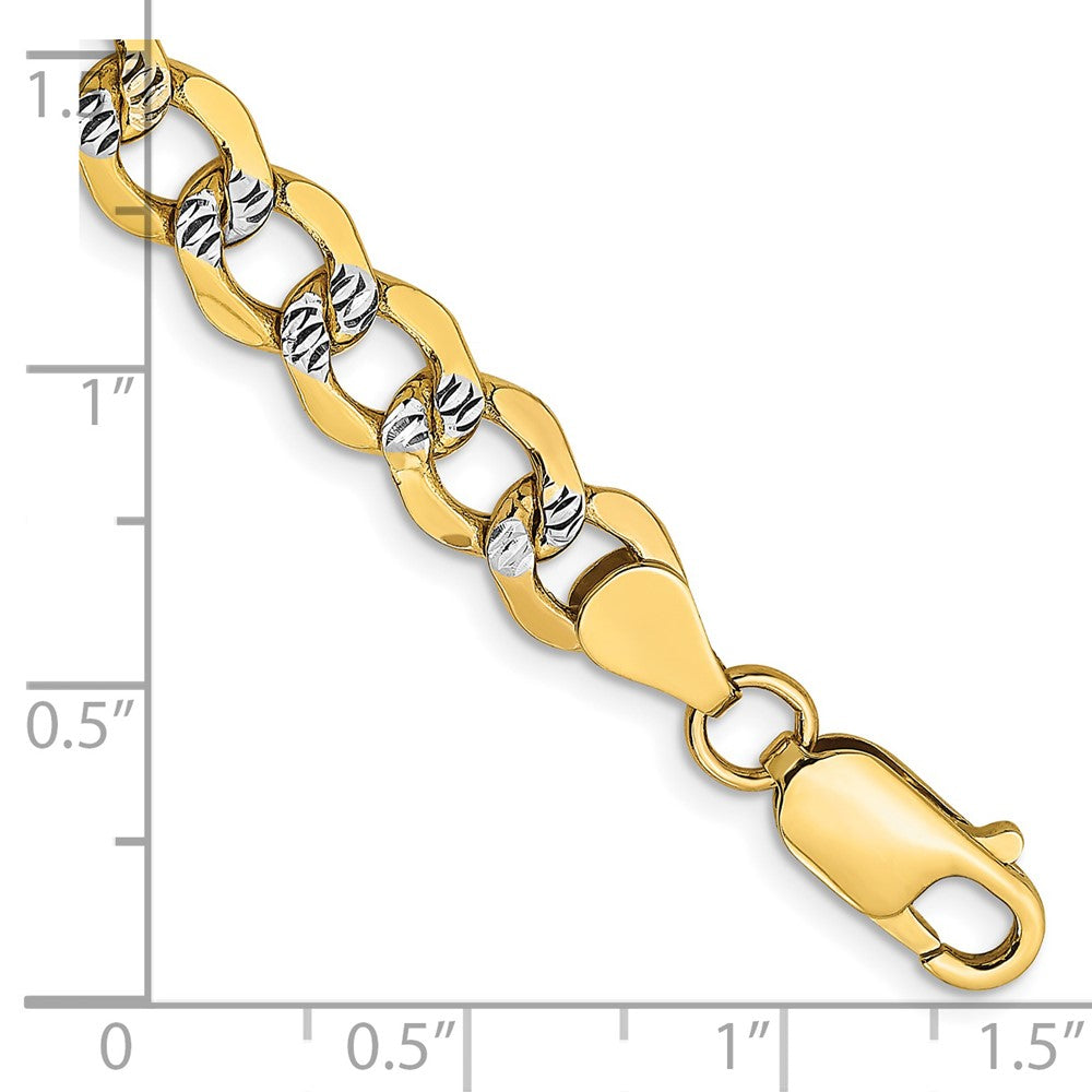 Gold (14K) Semi-Solid Rhodium Pavé Curb Chain