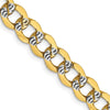 Gold (14K) Semi-Solid Rhodium Pavé Curb Chain