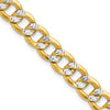 Gold (14K) Semi-Solid Rhodium Pavé Curb Chain