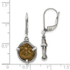 Ancient Coins Sterling Silver and Bronze Antiqued Widow's Mite Coin Leverback Dangle Earrings with a Certificate of Authenticity