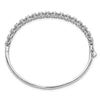 Sterling Shimmer Sterling Silver Rhodium-plated 17 Stone CZ Hinged Bangle Bracelet