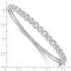 Sterling Shimmer Sterling Silver Rhodium-plated 17 Stone CZ Hinged Bangle Bracelet