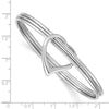 Sterling Silver Rhodium-plated Polished 3 Piece Heart Slip On Bangle