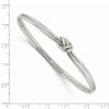Sterling Silver Rhodium-plated Polished Knot Slip on Bangle