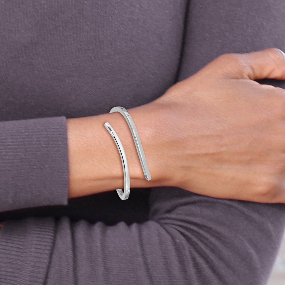 Sterling Silver Bypass Hinged Bracelet