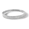 Sterling Shimmer Sterling Silver Rhodium-plated 215 Stone Pav‚ CZ Hinged Bangle Bracelet