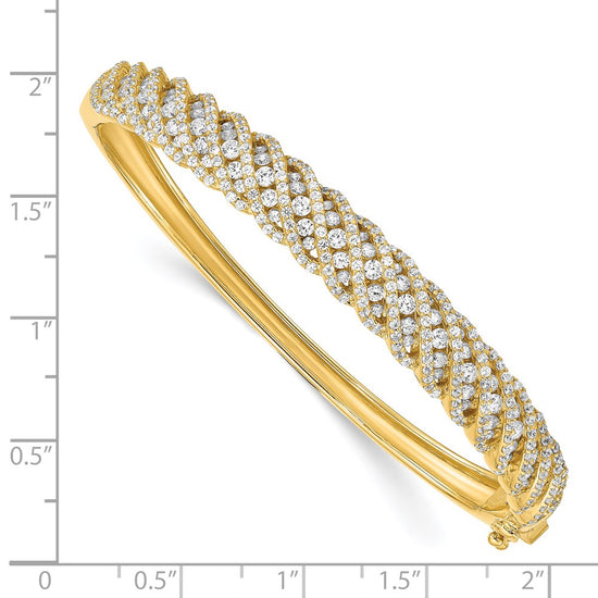 Sterling Silver CZ Hinged Bangle