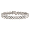 Sterling Shimmer Sterling Silver Rhodium-plated 138 Stone CZ 7 inch Bracelet