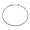 Sterling Shimmer Sterling Silver Rhodium-plated 85 Stone 1.7mm CZ 7 inch Flexible Bangle Bracelet