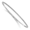 Sterling Shimmer Sterling Silver Rhodium-plated 85 Stone 1.7mm CZ 7 inch Flexible Bangle Bracelet
