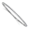Sterling Shimmer Sterling Silver Rhodium-plated 51 Stone CZ Flexible Bangle Bracelet