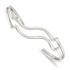 Sterling Silver Polished Wavy Cuff Bangle