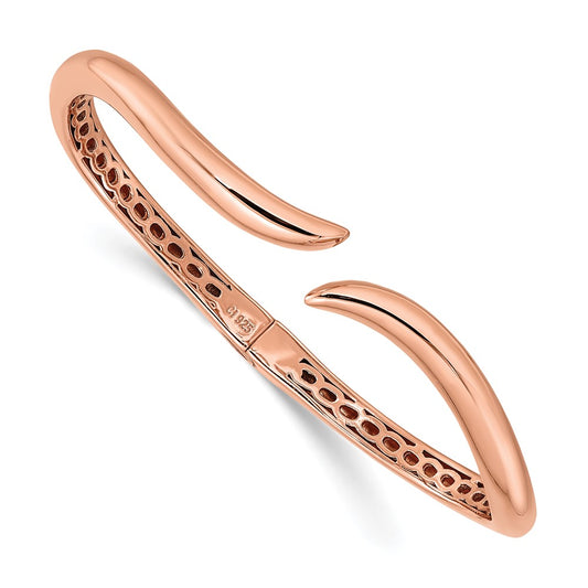 Sterling Silver Wavy Hinged Bracelet