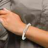 Sterling Silver Polished and D/C 7.25mm Hinged Bangle