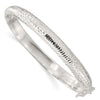 Sterling Silver Polished and D/C 7.25mm Hinged Bangle