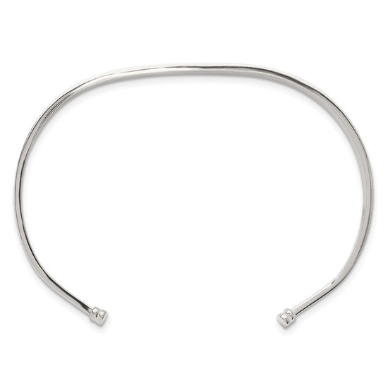 Sterling Silver with Black Rhodium Inlay Cuff Bangle