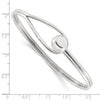 Sterling Silver Polished Ball Bead & Loop Bangle