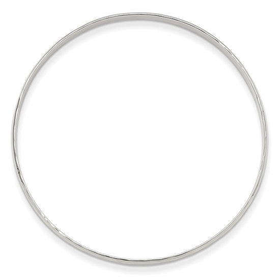 Sterling Silver Polished Faceted Slip-on Bangle Bracelet