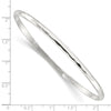 Sterling Silver Polished Faceted Slip-on Bangle Bracelet