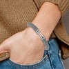 Sterling Silver Polished and Antiqued Beaded Hinged Bangle Bracelet