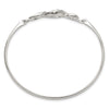Sterling Silver Polished CZ Fancy Hook Bangle Bracelet