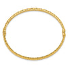 Sterling Silver Polished Gold-tone Textured Hinged Bangle Bracelet