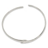 Sterling Silver Polished Fancy Cuff Bangle Bracelet