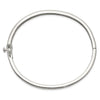 Sterling Silver Rhodium-plated Clear CZ Oval Hinged Bangle Bracelet