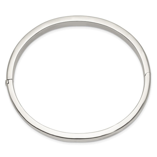 Sterling Silver 8.00mm Hinged Bangle