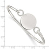 Sterling Silver Bangle w/Round ID Plate Bracelet