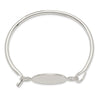 Sterling Silver Bangle w/Round ID Plate Bracelet
