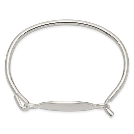 Sterling Silver w/Oval ID Plate Bangle Bracelet