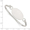 Sterling Silver w/Oval ID Plate Bangle Bracelet