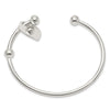 Sterling Silver 3mm Heart Bangle Bracelet