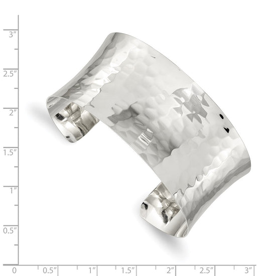 Sterling Silver Hammered Cuff Bangle