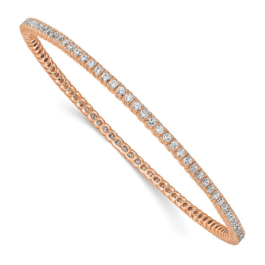 Sterling Silver CZ Slip-On Bangle