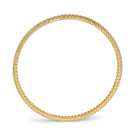 Sterling Silver CZ Slip-On Bangle