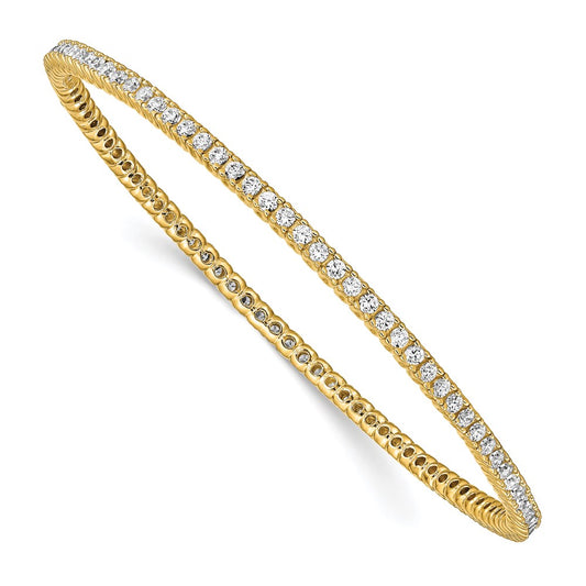 Sterling Silver CZ Slip-On Bangle