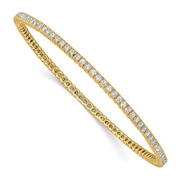 Sterling Silver CZ Slip-On Bangle