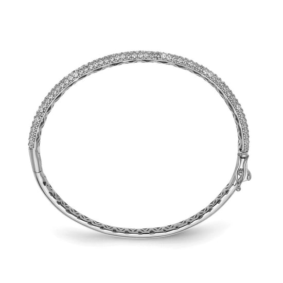 Sterling Silver CZ Slip-On Bangle