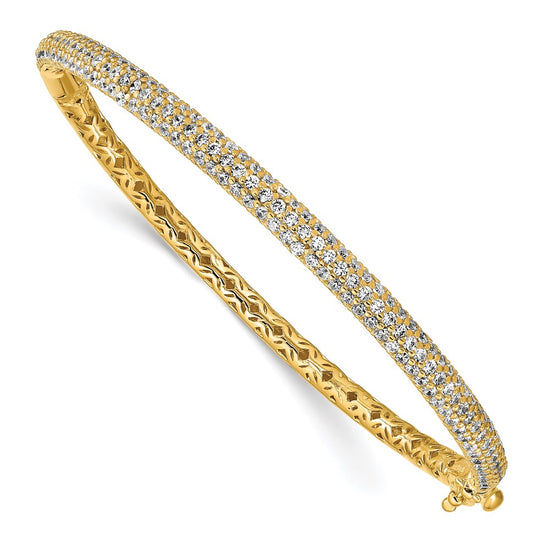 Sterling Silver CZ Slip-On Bangle