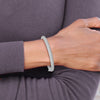 Sterling Shimmer Sterling Silver Rhodium-plated 303 Stone CZ Pav‚ Hinged Bangle
