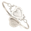 Sterling Silver 22mm Heart Locket Flexible Bangle Bracelet