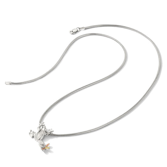 Landstrom's Mt. Rushmore Black Hills Sterling Silver 12K Gold Accents Frog Slide 20 inch Lobster Clasp Necklace