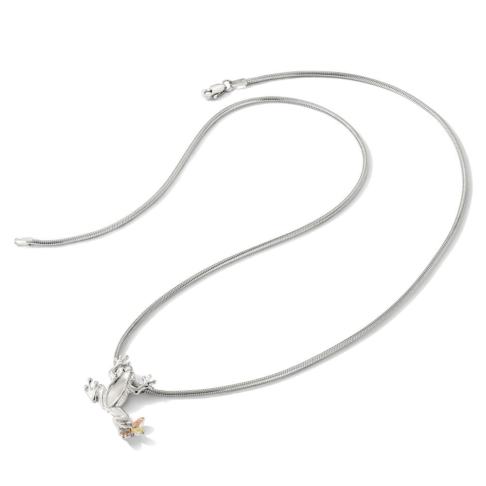 Landstrom's Mt. Rushmore Black Hills Sterling Silver 12K Gold Accents Frog Slide 20 inch Lobster Clasp Necklace
