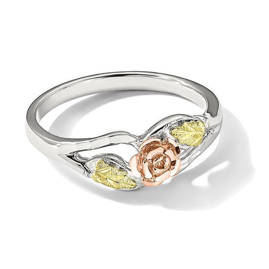 Landstrom's Mt. Rushmore Black Hills Sterling Silver 12K Gold Accents Rose Ring