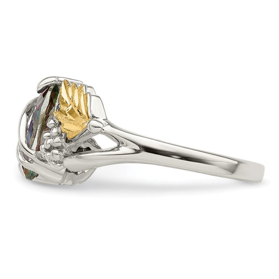 Landstrom's Mt. Rushmore Black Hills Sterling Silver 12K Gold Accents Mystic Fire Topaz Ring