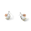 Landstrom's Mt. Rushmore Black Hills Sterling Silver 12K Gold Accents Rose and Lab Created White Opal Post Dangle Earrings