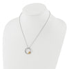 Sterling Silver Rhod-pltd w/12K Accents CZ Circle 18in Necklace