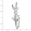 De-Ani Sterling Silver Rhodium-plated Polished 3D Shark Hanging from Rope Pendant